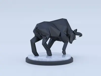 Statue de taureau Low-poly 3D model