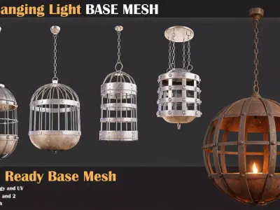 50 Hanging Cage Base Meshes - VOL 31   3D model
