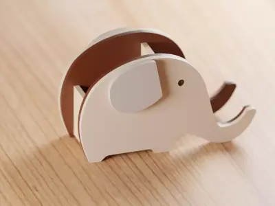Cardboard Elephant Free low-poly 3D model