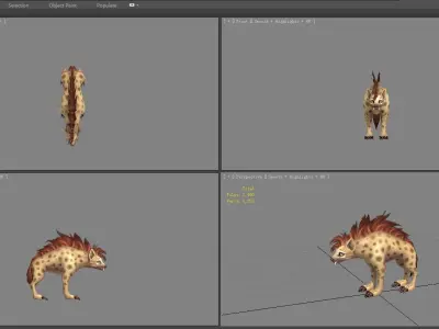 Cartoon hyena Low-poly 3D model