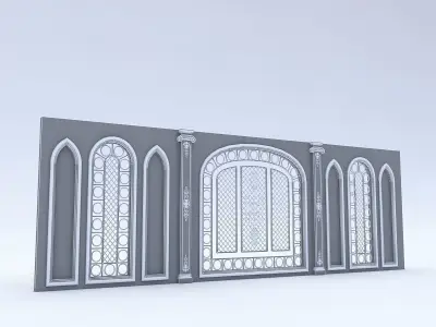 Arabic Wall Panel Low-poly 3D model