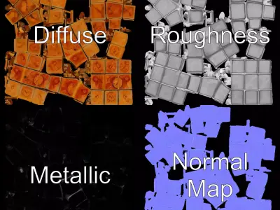 Steampunk Clock Cube model pack Low-poly 3D model