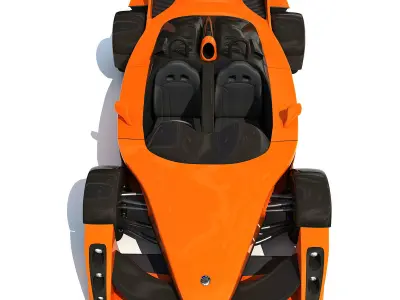 Orange Hulme CanAm Supercar 3D model