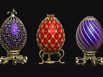 Collection of Faberge eggs R1 3D model