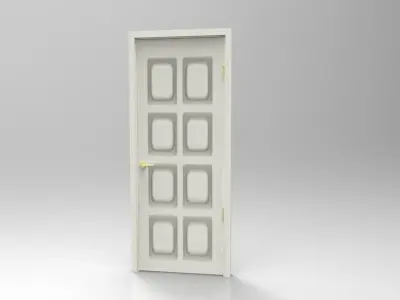 Door with Knob Free low-poly 3D model
