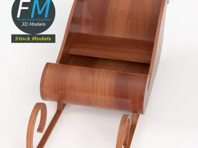 Wooden sledding 3D model