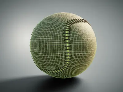 Baseball ball Free low-poly 3D model