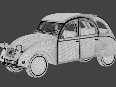 Citroen 2cv car 3D model