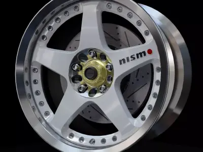 Rays Nismo LMGT3 - 2 Piece Wheels - Game Ready Low-poly 3D model
