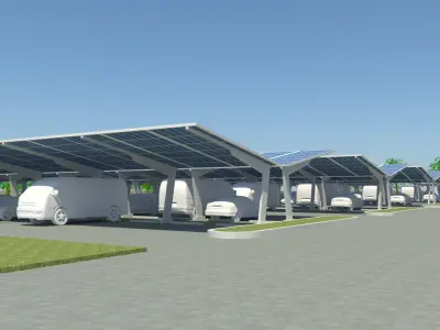 Layout for solar carport 3D model