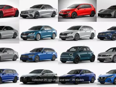 Collection 25 cars 2020 and later 3D Model Pack