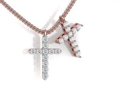 2mm Diamond Cross 11gems Bespoke Cross 3D print model