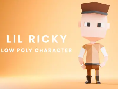 Lil Ricky Low Poly Rigged and Animated Character Low-poly 3D model