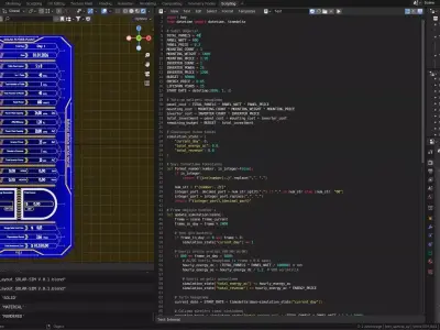 Solar Tracking Pole-5x8 Panel Layout SOLAR-SIM V01 Low-poly 3D model