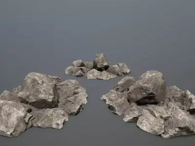 desert rocks  Low-poly 3D model
