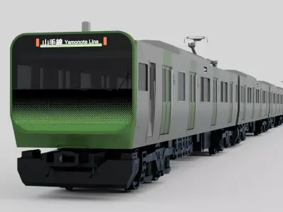 Low poly Japanese Rail Train E235 Series  Low-poly 3D model