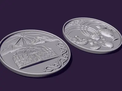 Kazakh yurt and dastarkhan panels 3D print model