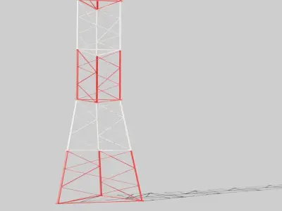 Radio Tower Antenna 03 Low-poly 3D model