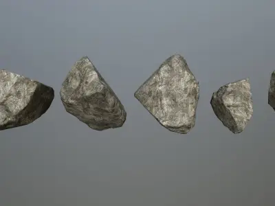 rocks group of Low-poly 3D model
