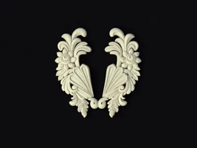 Central decor ornament for furniture 3D model 545