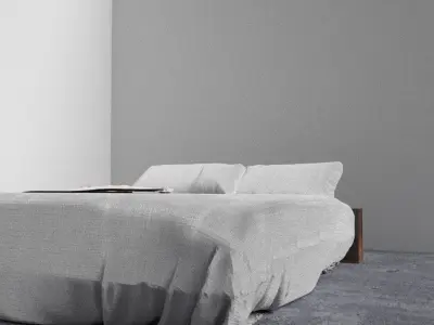 Trendy Tucked Bed with Throw 3D model