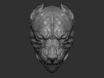 Pitbull grin head 3D print model
