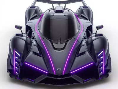 Luxury Deep Carbon Hypercar 3D Model Low-poly 3D model