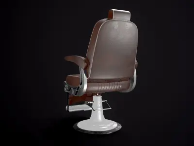 Barber Chair 3D model Low-poly 3D model