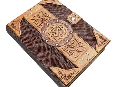 Old spell book Low-poly 3D model