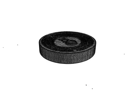 Ornate Gold Coin with Ruby Gem Low-poly 3D model