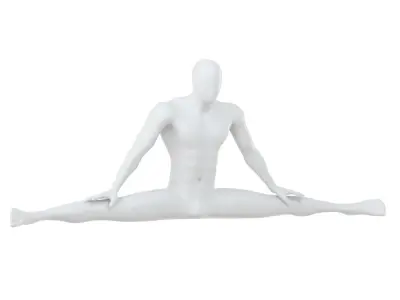 White Mannequin Sitting On A Twine 60 3D model