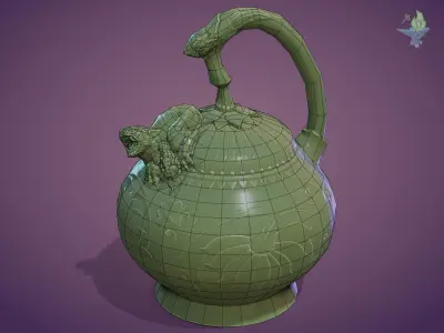 Yaozhou Porcelain Mystery Teapot Low-poly 3D model