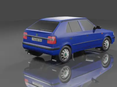 SKODA FELICIA LOW POLY car Low-poly 3D model