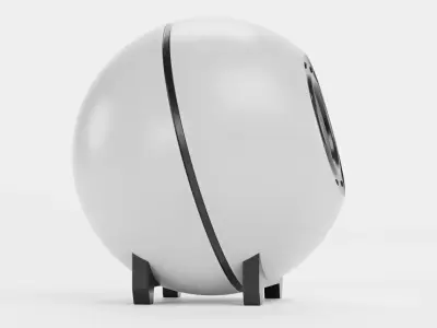 Round Audio Speaker V3 - Universal White Sound Unit Low-poly 3D model