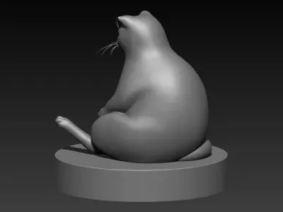 Funny cat with stand meme 3D print model