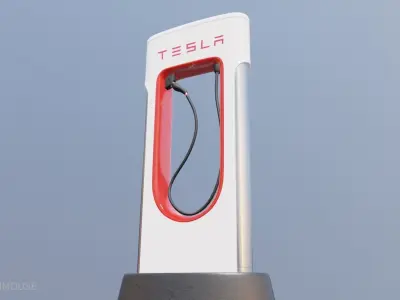 tesla super charger 3D model