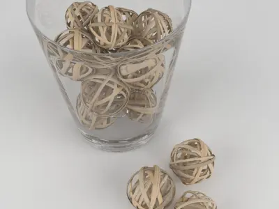 Wicker Balls Decor 3D model