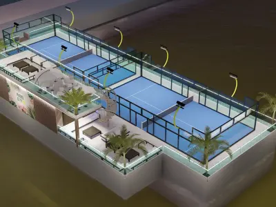 Real Project Padel City with Pubs 3D model