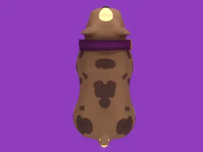 Animated Stylized Spotted Brown English Bulldog  Low-poly 3D model