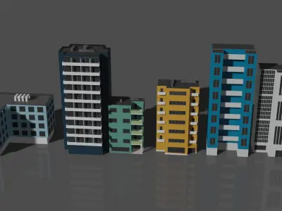Buildings LowPoly Free low-poly 3D model