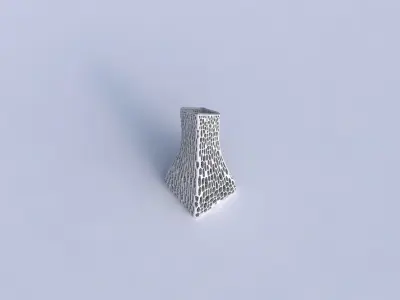 Vase squeezed and bent rectangle 2 with dense twisted organic... 3D print model