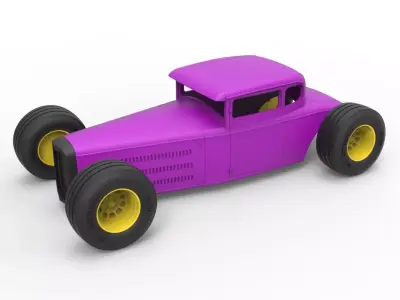 Shell and wheels for Hot rod Scale 1 to 24 3D print model