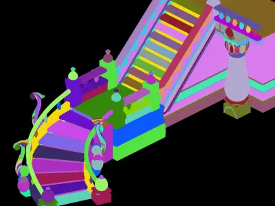 Game Stairs - Stairs 03 3D model