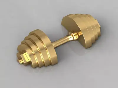 Dumbbell Gold Piece Free 3D print model