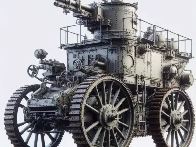 Steampunk Tank 3D print model