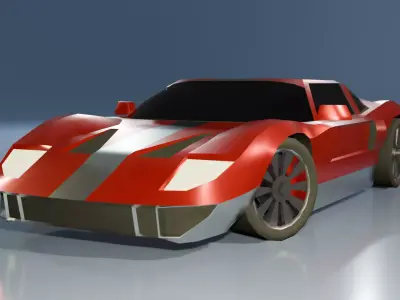 Low Poly Gameready  Ford GT Low-poly 3D model