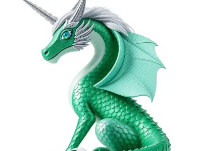 Fantasy Dragon Unicorn Model Pack Low-poly 3D model
