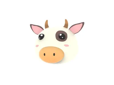 Animal Head 02 Cartoon Low-poly 3D model