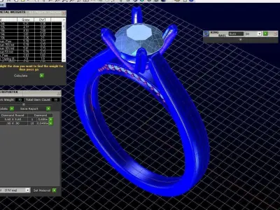 Solitaire ring set 3D print model