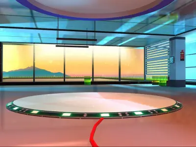 showroom garage Low-poly 3D model